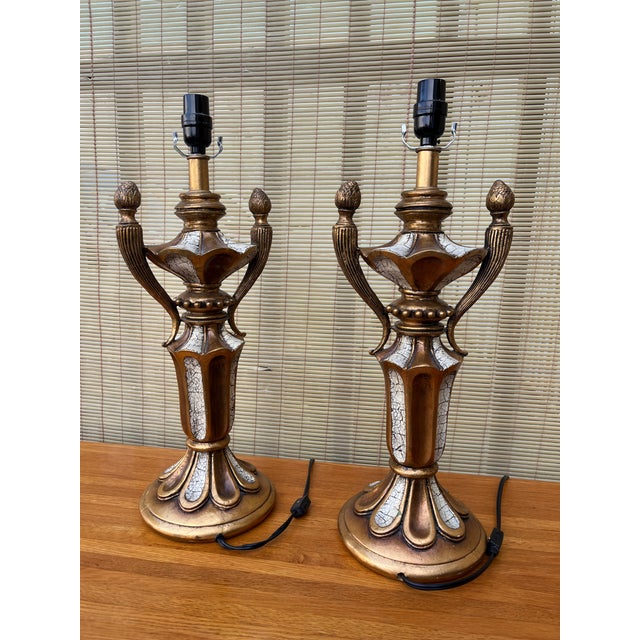 A Pair of Hollywood Regency Neoclassical Revival Style Trophy Table Lamps. Circa 1960s For Sale - Image 4 of 18