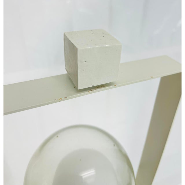 White Vintage Sculptural White Floor Lamp With Fluted Column Base For Sale - Image 8 of 16