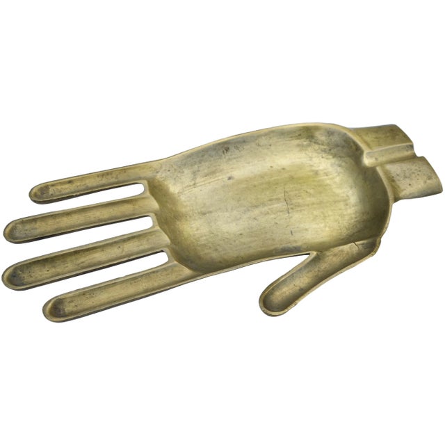 Mid 20th Century Mid 20th Century Handmade Moroccan Brass Ashtray & Catchall For Sale - Image 5 of 6