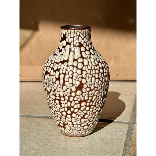 Studio Ceramic Vase with Net Glaze from Albert Kießling, Steinach, Germany, 1960s For Sale - Image 9 of 14
