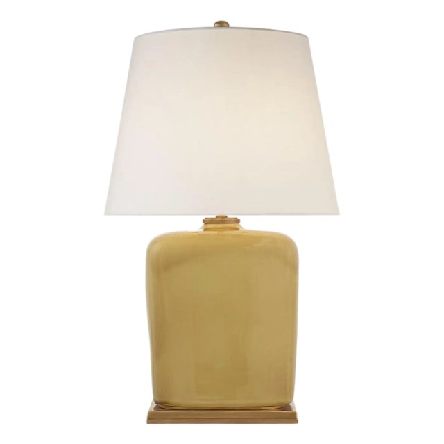 Thomas O'Brien by Visual Comfort Signature Mimi Table Lamp in Light Honey with Linen Shade For Sale