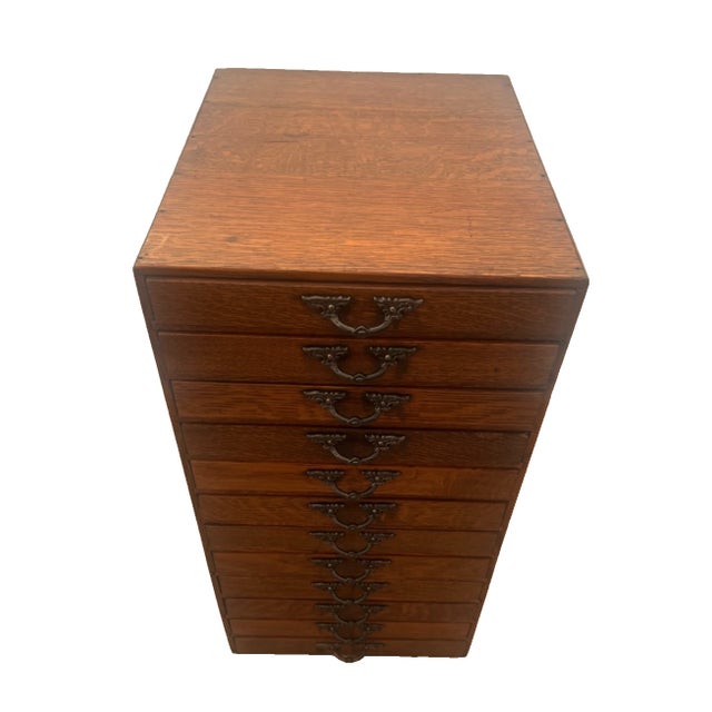 Vintage Printers Artist File Cabinet Twelve Drawers Chest Photography Storage For Sale - Image 4 of 12