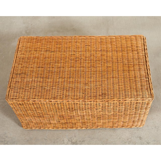 Pair of Ralph Lauren Wicker Lounge Chairs and Ottoman For Sale - Image 17 of 18