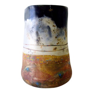 Bennett Bean Ceramic Large Scale Vessel With Butterfly Accents For Sale