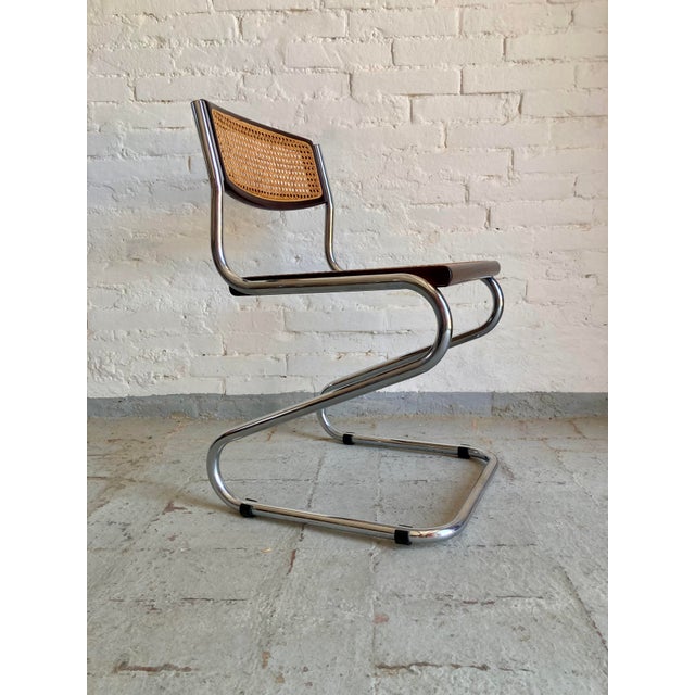 Bauhaus Vintage Cantilever Chairs with Vienna Straw, 1970s, Set of 6 For Sale - Image 3 of 15