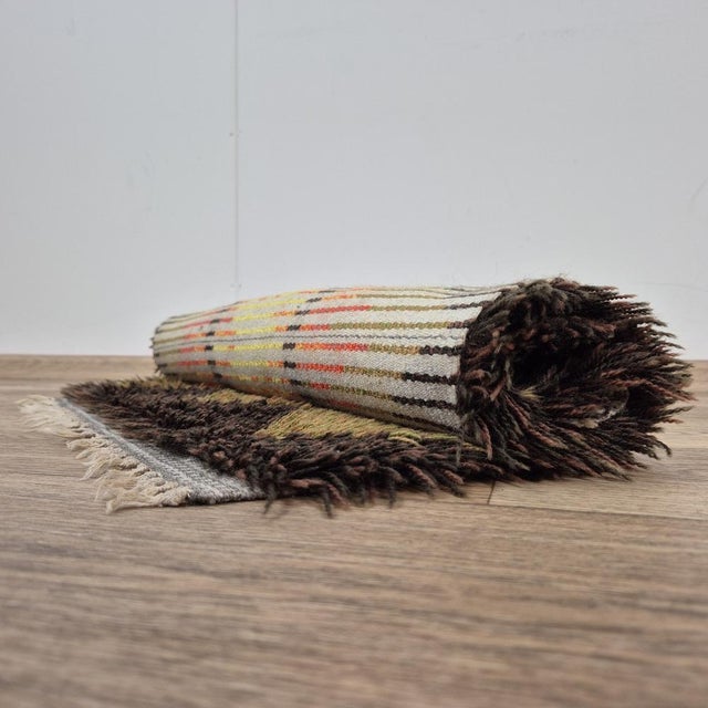 Mid-Century Modern Swedish Wool Hand-Knotted Ryamatta Rug, 1960s For Sale - Image 3 of 10