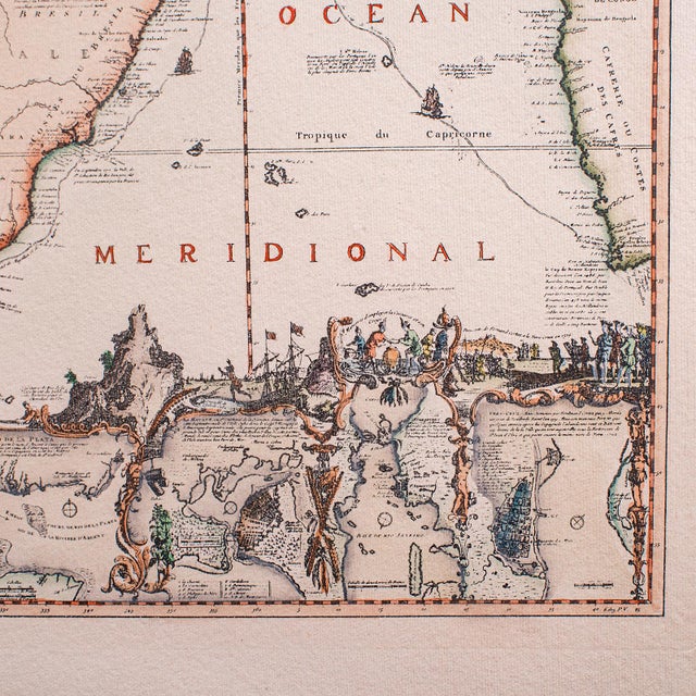 Vintage Voyage Map, French, After Henri Chatelain, Americas, Framed Cartography For Sale - Image 10 of 12