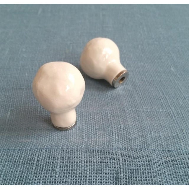 Handmade Ceramic Ball Lamp Finials, White a Pair Chairish