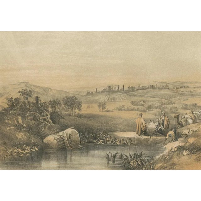 Mid 19th Century After David Roberts, Surroundings of Jerusalem Biblical Landscape, 1862, Chromolithograph For Sale - Image 5 of 6
