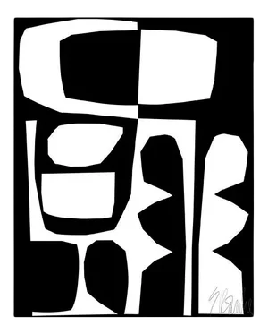 White on Black Forest Fine Art Print 40" X 50" by Liz Roache
