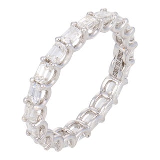 Lugano 2.07 Carat Diamond 18k White Gold Eternity Band, Size 6.25 For Sale