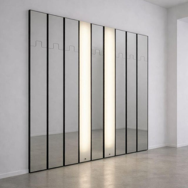 Contemporary Gronda Modular Mirror and Light System by Luciano Bertoncini for Elco, Italy, 1970s For Sale - Image 3 of 9