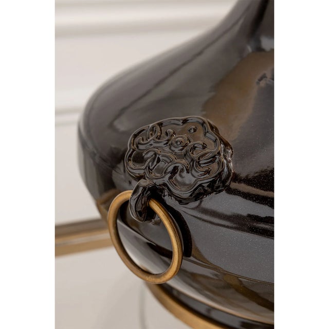 Port 68 Lotus Black Lamp For Sale - Image 4 of 7