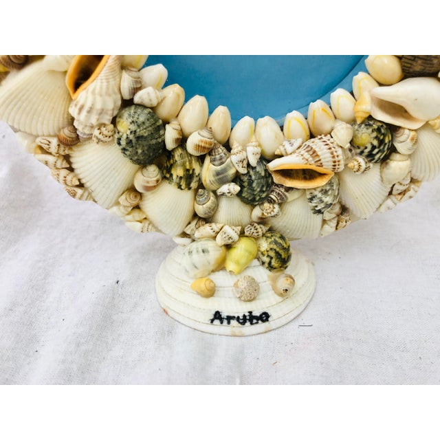 Mid 20th Century Vtg Folk Art Style Seashell Souvenir Frame For Sale - Image 5 of 11