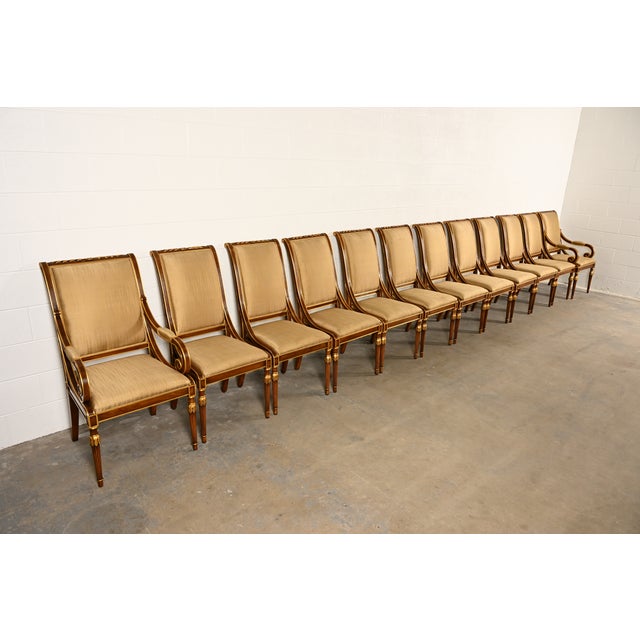 Karges French Regency Louis XVI Carved Walnut and Gold Gilt Dining Chairs | Set of Twelve For Sale - Image 15 of 15