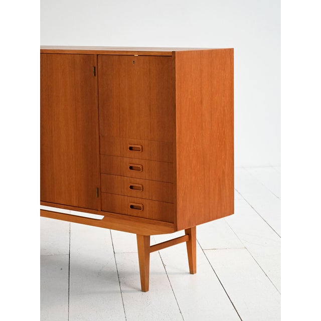 Scandinavian Teak Highboard, 1950s-1960s For Sale - Image 6 of 10