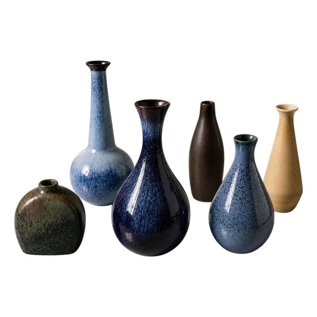 Miniature Vases by Gunnar Nylund for Rörstrand, 1950s, Set of 6 For Sale