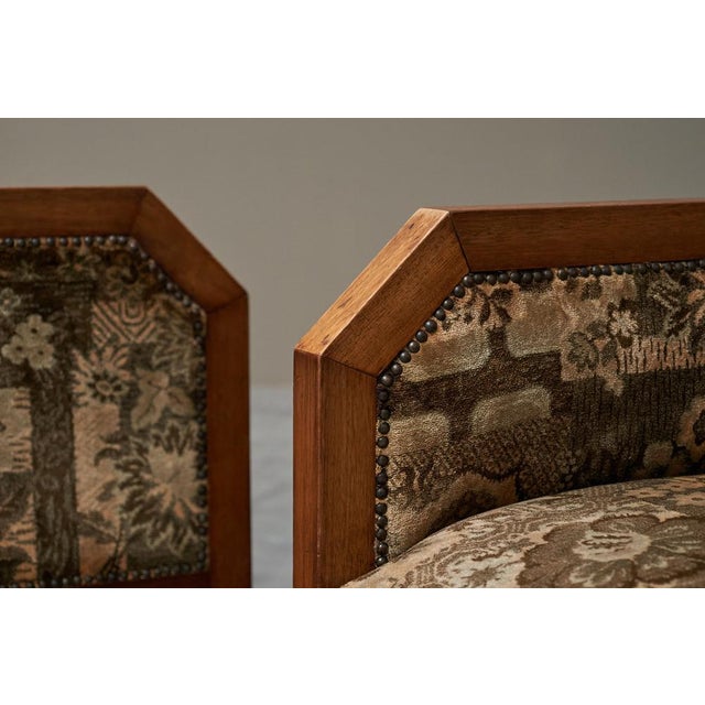 Set of Art Deco Armchairs in Wood and Tapisserie, 1920s For Sale - Image 6 of 15