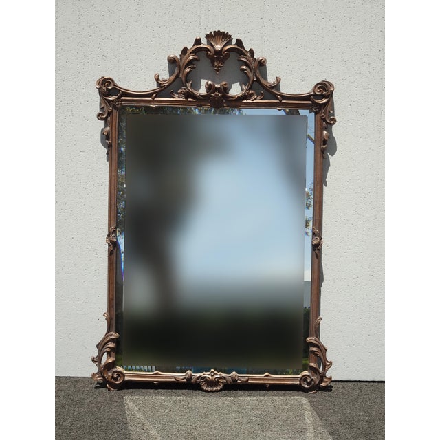 Pair of Vintge French Louis XVI Style Ornate Wall Mantle Mirrors For Sale - Image 4 of 15