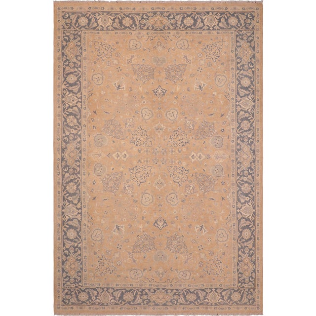 Shabby Chic Tan/Gray Wool Rug - 6'2'' X 9'0'' For Sale - Image 10 of 10
