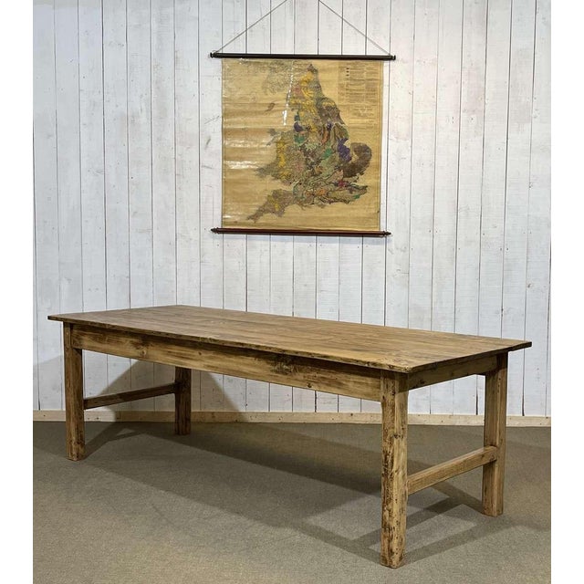 Early 20th Century Poplar Farmhouse Table For Sale - Image 4 of 14