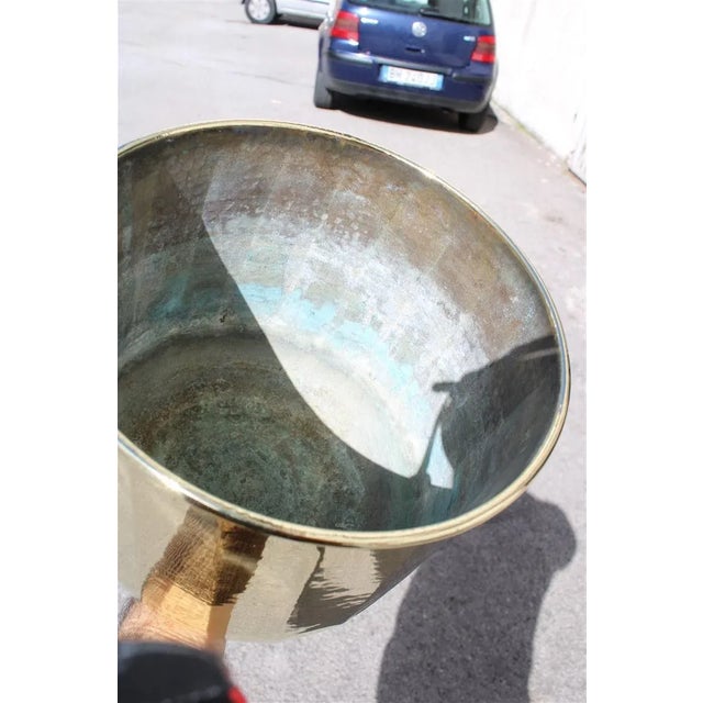 Italian Hammered Brass Vase Cover, 1970s, in Very Good conditions. Designed 1970 to 1979