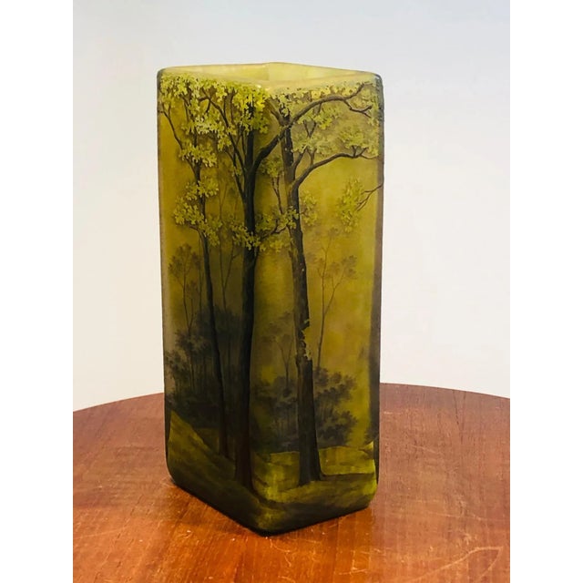 Antique Daum Daum Nancy Cameo Carved Forest Vase For Sale - Image 4 of 11