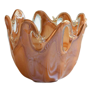 Murano Amber Glass Decorative Bowl