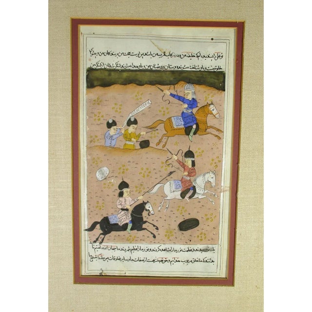 Figurative Framed Late 19th Century Persian Text and Illustration For Sale - Image 3 of 8