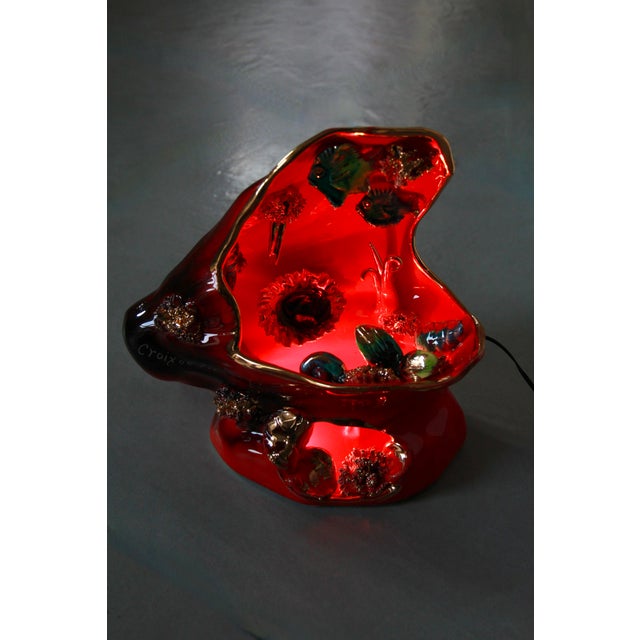 Vintage Kitsch Ceramic Lamp from Vallauris, France, 1960s For Sale - Image 10 of 12