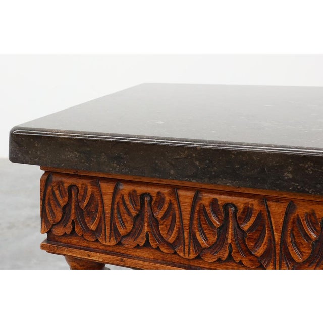 Black Napoleon III Style Carved Walnut Side Table with Ardune Top, France, 1900s For Sale - Image 8 of 18