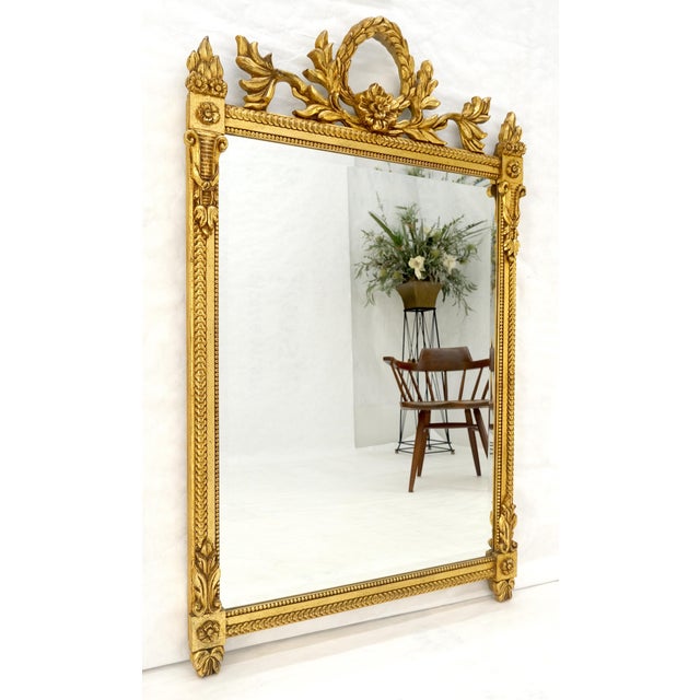 Italian Gilt Gesso Fine Gold Wall Mirror 53x38 Rectangle MINT! For Sale - Image 4 of 15