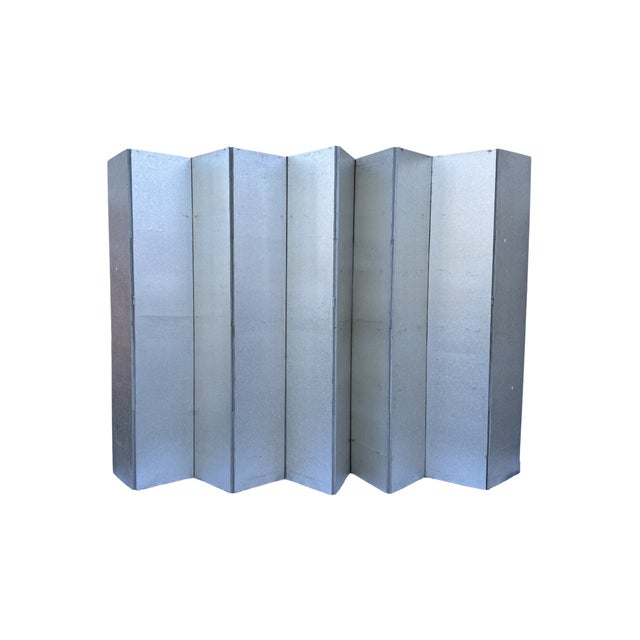 Gracie Style Hand-Painted Silver Leaf Chinoiserie Screen For Sale - Image 16 of 16