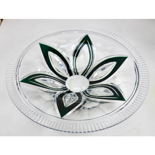 Crystal Centerpiece Fruits Bowl Cut to Clear from Val Saint Lambert, 1950 For Sale - Image 8 of 12