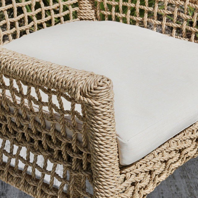 2020s Harbor Faux Rope Woven Outdoor Bar Stool For Sale - Image 5 of 5
