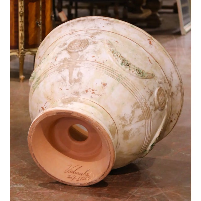French Handmade Terracotta Anduze Bowl Urn Planter by La Madeleine For Sale - Image 11 of 12