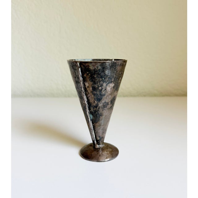 Vintage Handmade Chalice Cup Vase For Sale - Image 4 of 6