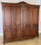 Vintage French Louis XVI Style Carved Oak 4-Door Wardrobe For Sale - Image 4 of 13