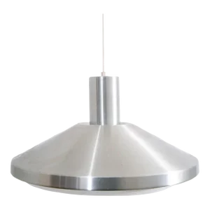 Mid Century Danish Modern Saucer Pendant Lamp in Sliver Finish Single Ceiling Light