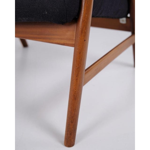 Black Lounge Chair in Teak by Alf Svensson, 1960s For Sale - Image 8 of 12
