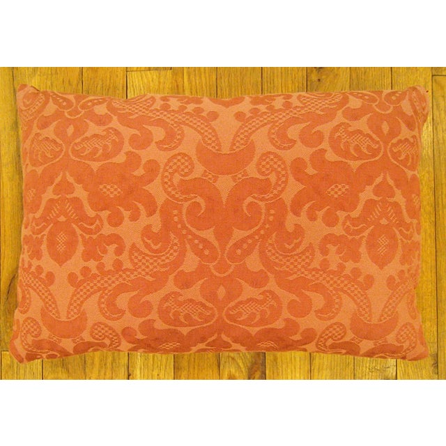 Vintage French Pillow; size 1'8” x 1'2” A vintage decorative pillow with art deco motif in a rose central field, size 1'8”...