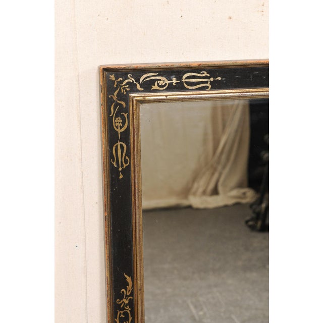 Vintage Italian Black & Gold Wall Mirror For Sale - Image 10 of 11