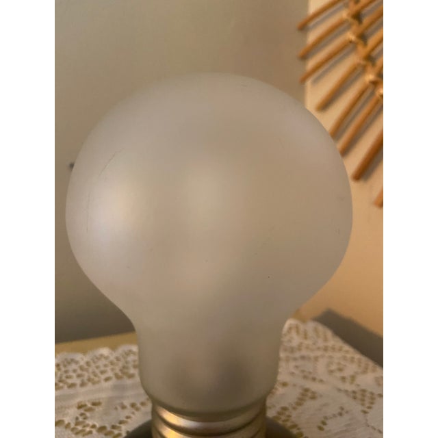 Vintage Ikea Postmodern Blinda B9818 Frosted Glass Light Bulb Table Lamp For Sale - Image 6 of 6