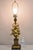 Vintage Italian Classical Leafy Foliate Gold Gilt Wreath Hand Painted Metal Table Lamp. Circa Mid 20th Century....