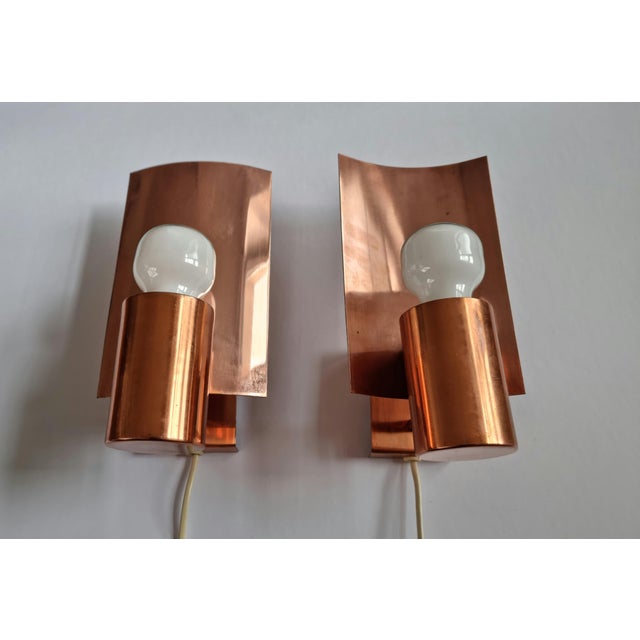 1960s Mid-Century Copper Wall Lamps, Denmark, 1968, Set of 2 For Sale - Image 5 of 18