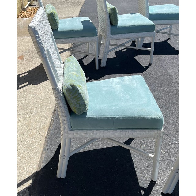 Thomas Pheasant for McGuire 8 Woven Leather Dining Chairs For Sale - Image 9 of 18