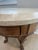 Round Wood and Travertine Top Sussex Side Table/Nightstand Attributed to Kreiss Sussex—Natural Walnut With Neoclassical Paws For Sale - Image 9 of 13