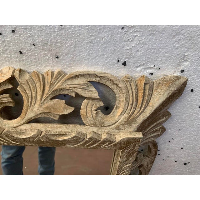 Carved and Openwork Patinated Wooden Mirror, 1900s For Sale - Image 5 of 8