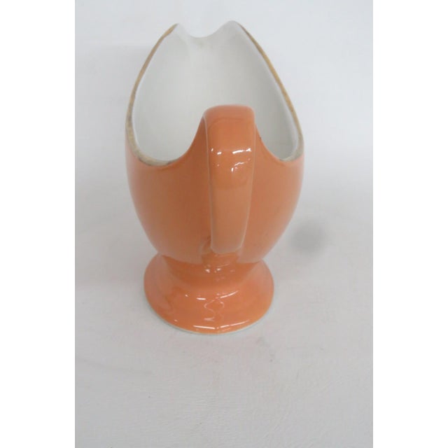 1960s Shenango China Anchor Hocking Orange Color Ceramic Gravy Boat For Sale - Image 11 of 16