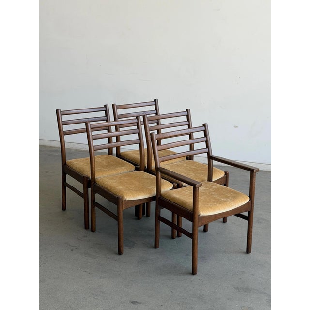 1990s Minimal Mid Century Oak Dining Chairs - Set of 5 For Sale - Image 5 of 12